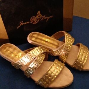 Joan Boyce Gold Sandals 10 M